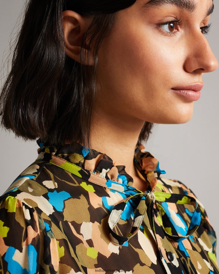 être Ted Baker femmes hariiee - robe courte à taille basse et fleurs noir FR8J42485 vêtements