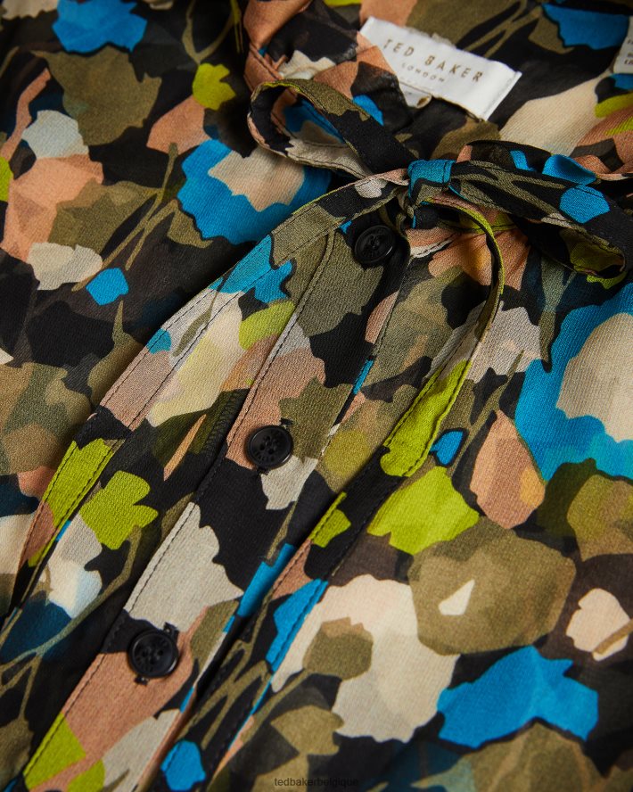 être Ted Baker femmes hariiee - robe courte à taille basse et fleurs noir FR8J42485 vêtements