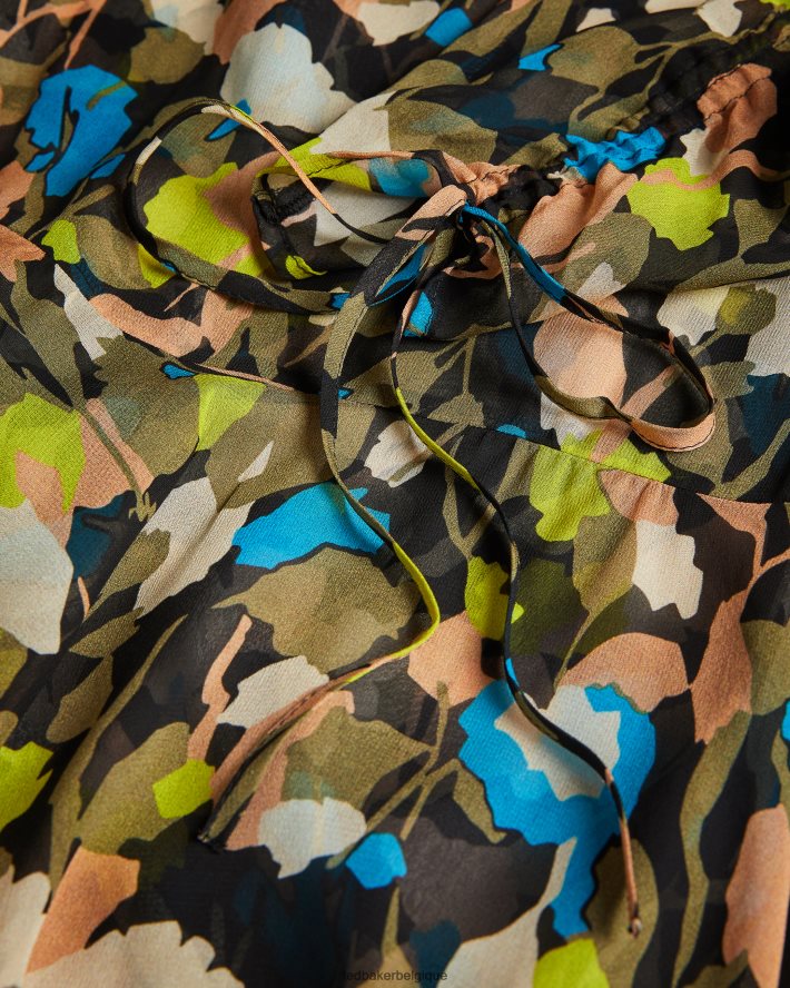 être Ted Baker femmes hariiee - robe courte à taille basse et fleurs noir FR8J42485 vêtements