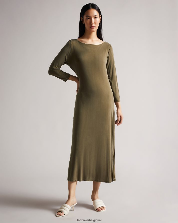 être Ted Baker femmes neivaeh - robe en jersey torsadée dans le dos vert foncé FR8J42636 vêtements