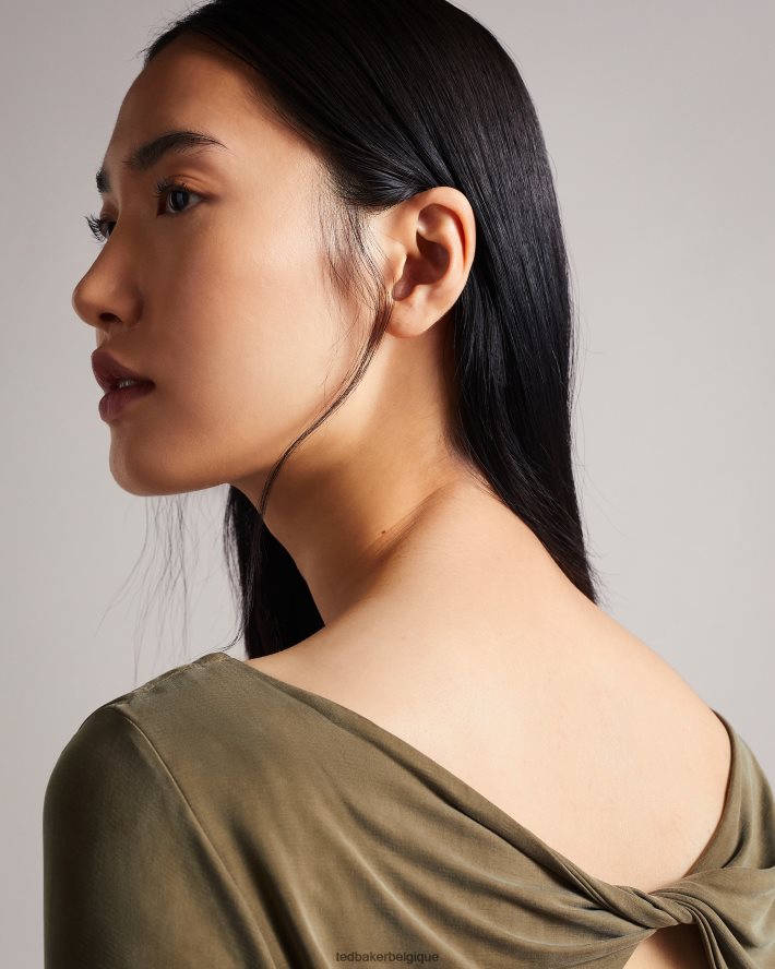 être Ted Baker femmes neivaeh - robe en jersey torsadée dans le dos vert foncé FR8J42636 vêtements