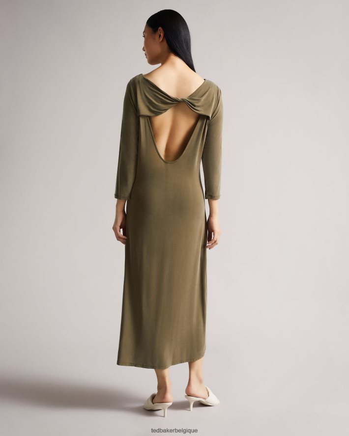 être Ted Baker femmes neivaeh - robe en jersey torsadée dans le dos vert foncé FR8J42636 vêtements