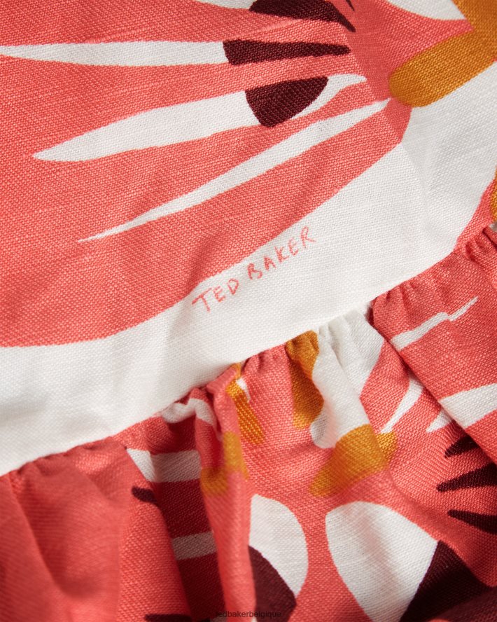 être Ted Baker femmes rhitaa - robe courte portefeuille à manches exagérées blanc FR8J42532 vêtements