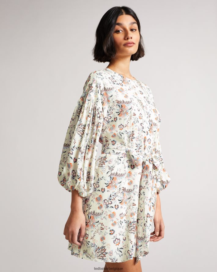 être Ted Baker femmes robe courte à col montant gilliie blanc FR8J42517 vêtements