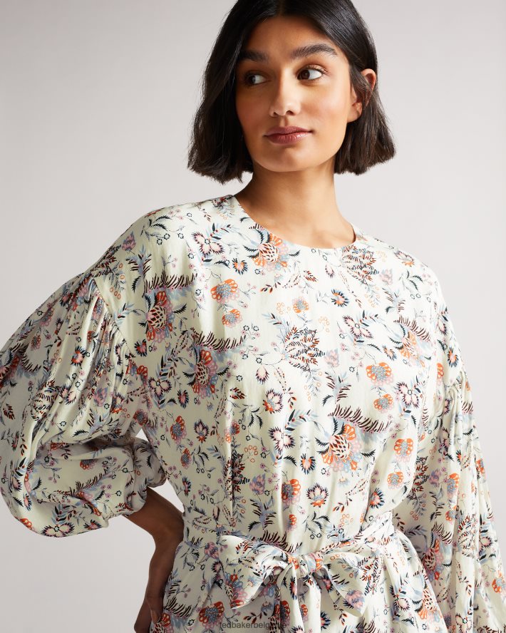 être Ted Baker femmes robe courte à col montant gilliie blanc FR8J42517 vêtements