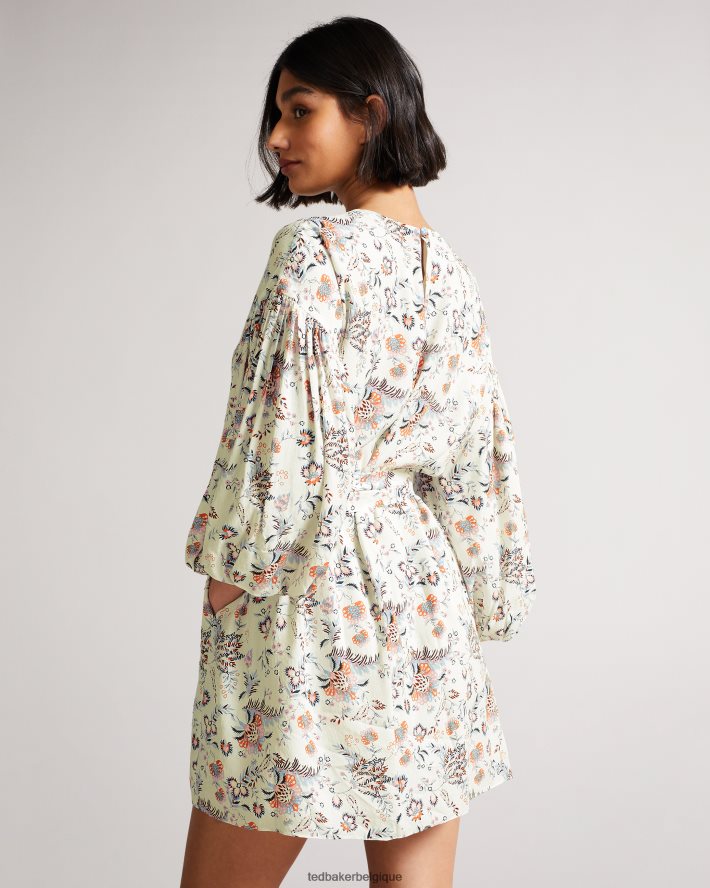 être Ted Baker femmes robe courte à col montant gilliie blanc FR8J42517 vêtements