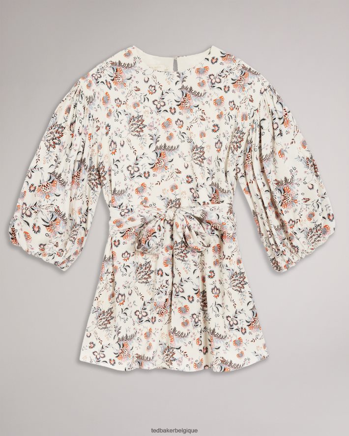 être Ted Baker femmes robe courte à col montant gilliie blanc FR8J42517 vêtements