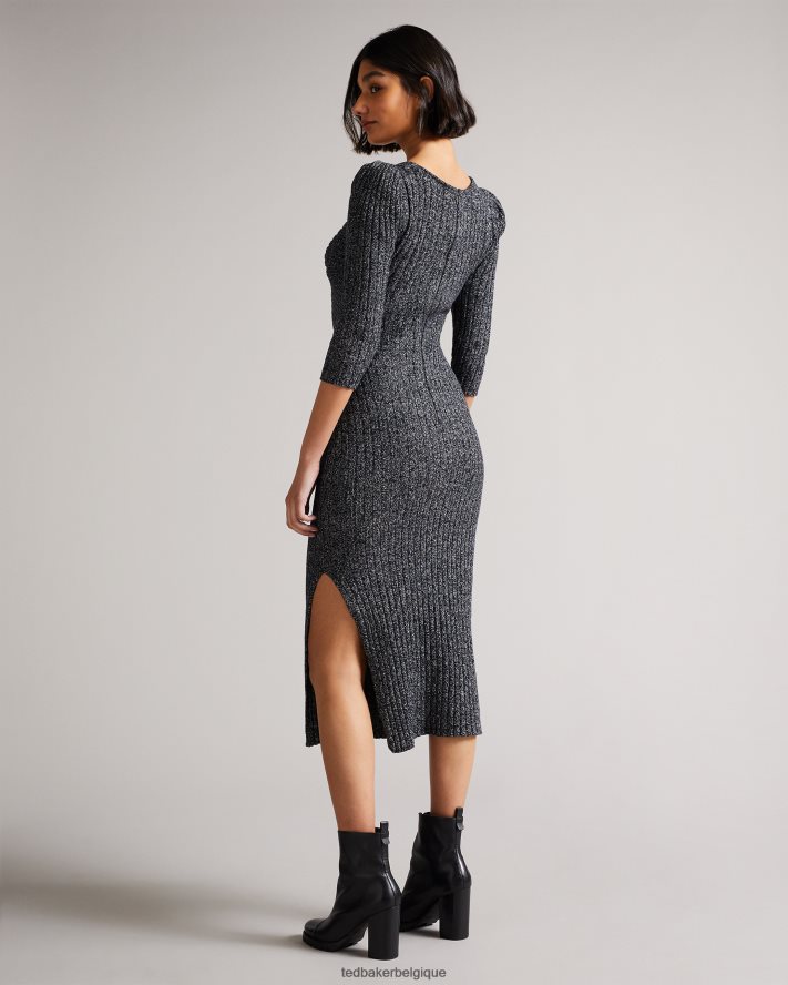 être Ted Baker femmes robe en maille à décolleté en cœur chelsiy noir FR8J42550 vêtements