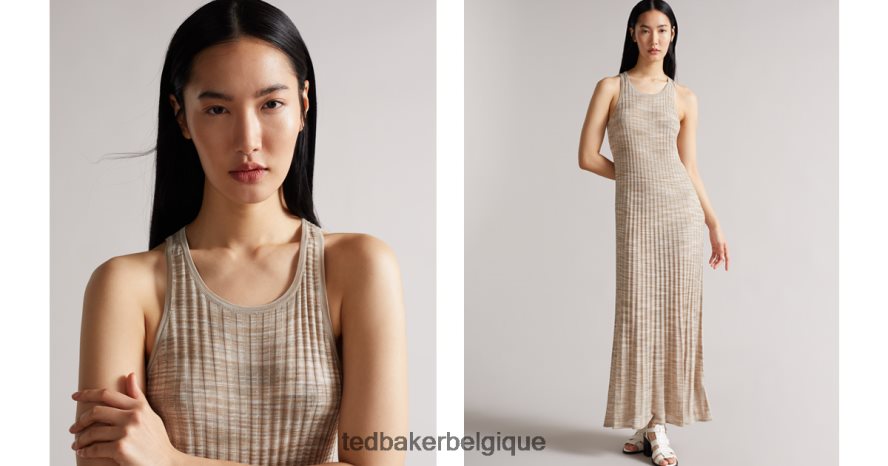 être Ted Baker femmes robe longue Junete coupe facile naturel FR8J42597 vêtements