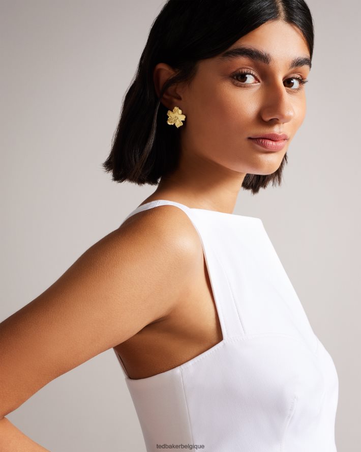 être Ted Baker femmes robe mi-longue moulante Klarika blanc FR8J42495 vêtements