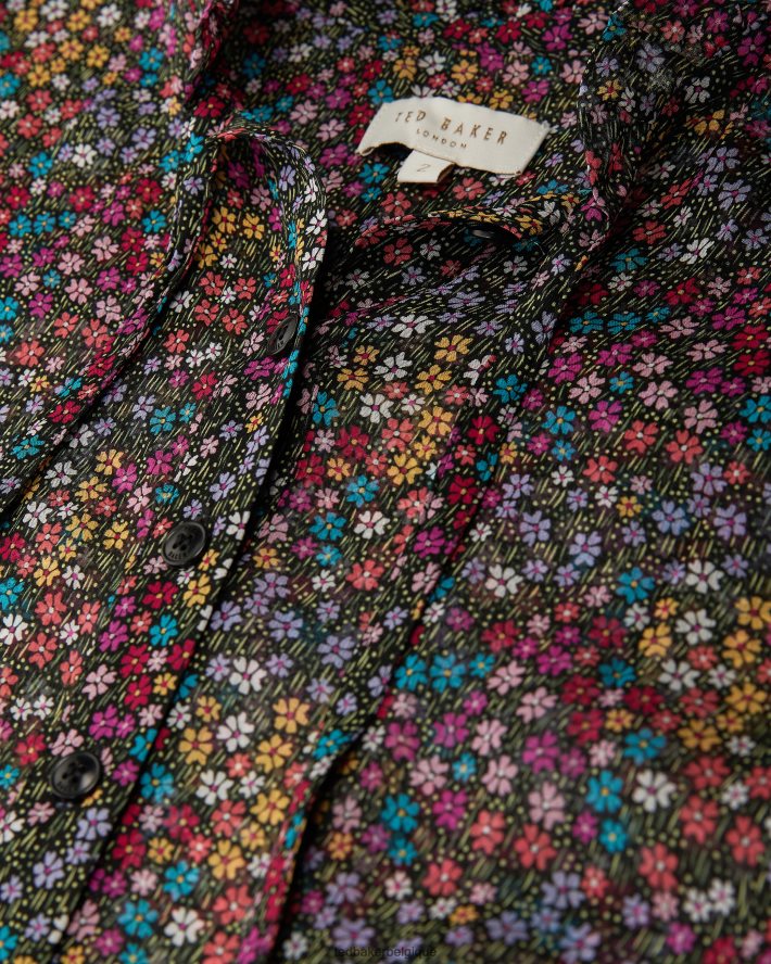 être Ted Baker femmes robe midi bevlia à taille basse noir FR8J42519 vêtements