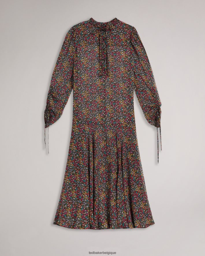 être Ted Baker femmes robe midi bevlia à taille basse noir FR8J42519 vêtements