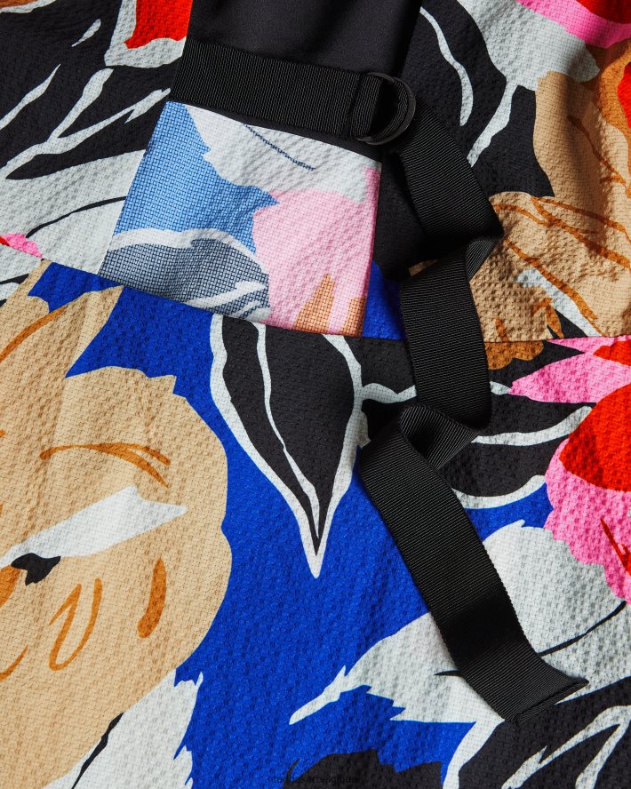 être Ted Baker femmes robe midi à imprimé floral harpia noir FR8J42503 vêtements