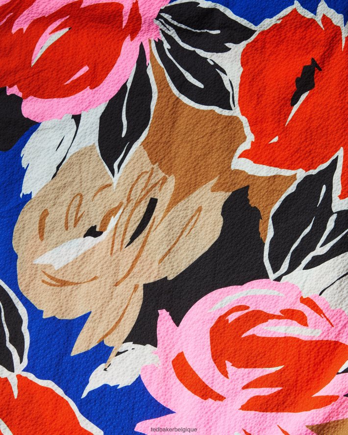 être Ted Baker femmes robe midi à imprimé floral harpia noir FR8J42503 vêtements