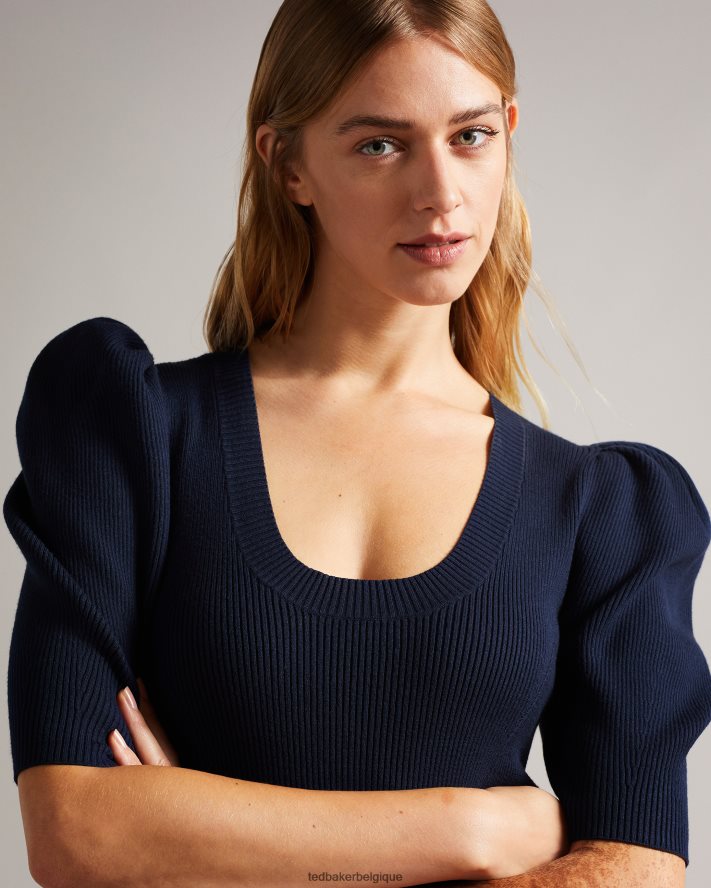 être Ted Baker femmes robe moulante à encolure dégagée Dollra bleu foncé FR8J42581 vêtements