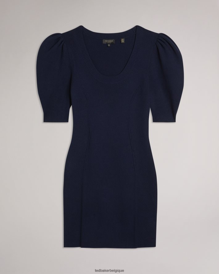 être Ted Baker femmes robe moulante à encolure dégagée Dollra bleu foncé FR8J42581 vêtements