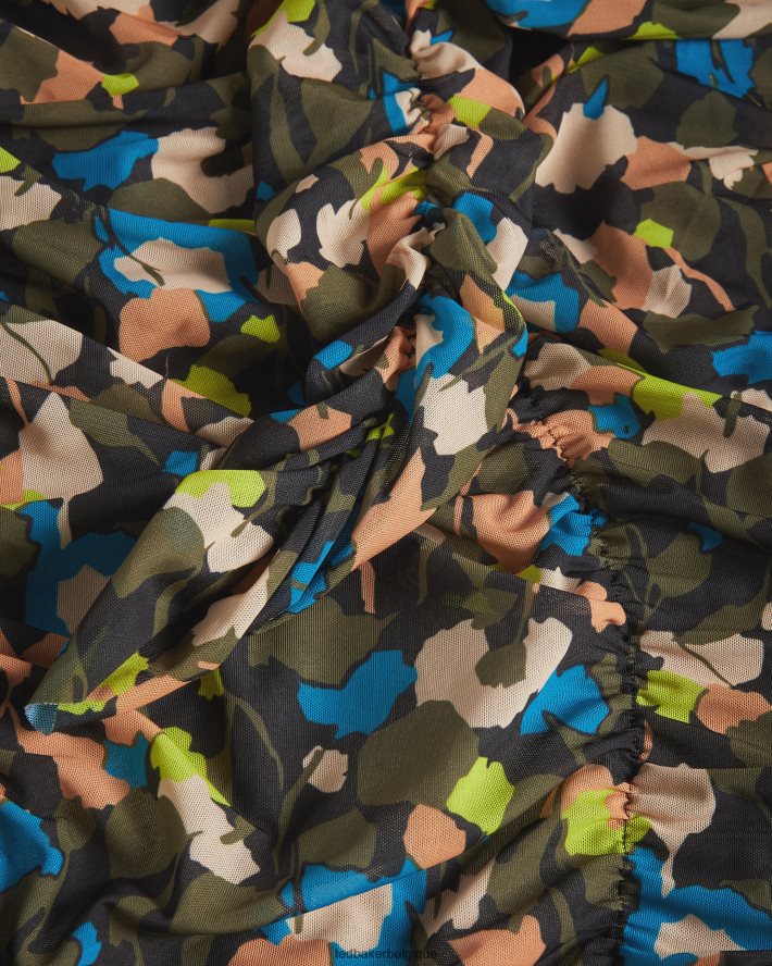 être Ted Baker femmes robe ttinna froncée sur le devant noir FR8J42507 vêtements