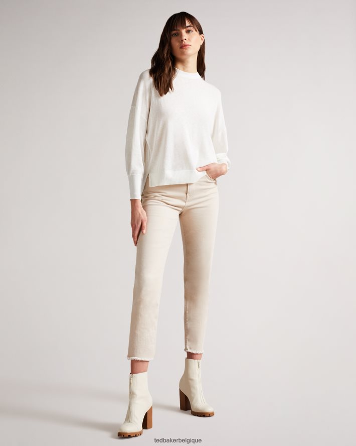 être Ted Baker femmes Nicci - Pull à détails de manches blanc FR8J42543 vêtements