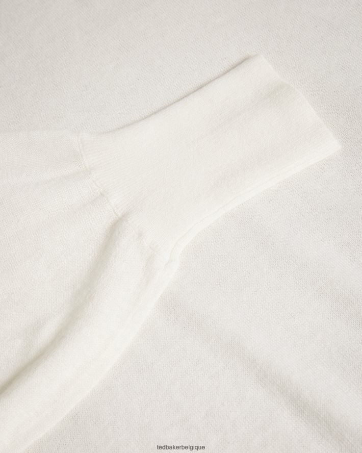 être Ted Baker femmes Nicci - Pull à détails de manches blanc FR8J42543 vêtements
