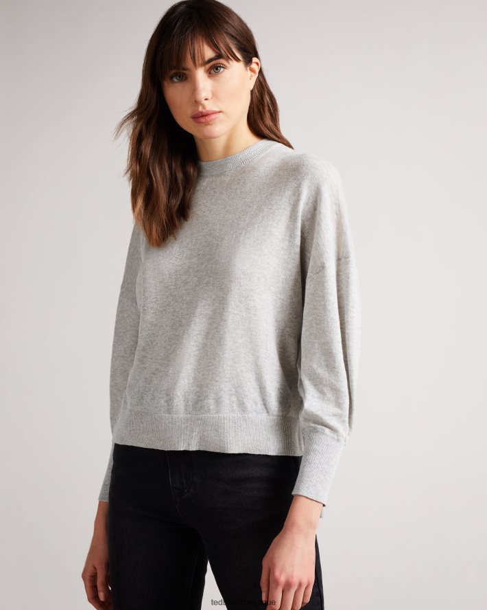 être Ted Baker femmes Nicci - Pull à détails de manches gris foncé FR8J42591 vêtements