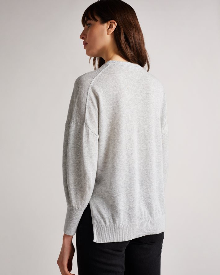 être Ted Baker femmes Nicci - Pull à détails de manches gris foncé FR8J42591 vêtements