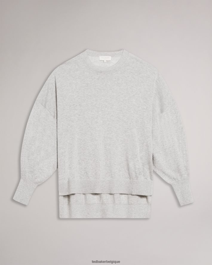 être Ted Baker femmes Nicci - Pull à détails de manches gris foncé FR8J42591 vêtements