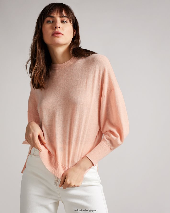 être Ted Baker femmes Nicci - Pull à détails de manches rose FR8J42617 vêtements