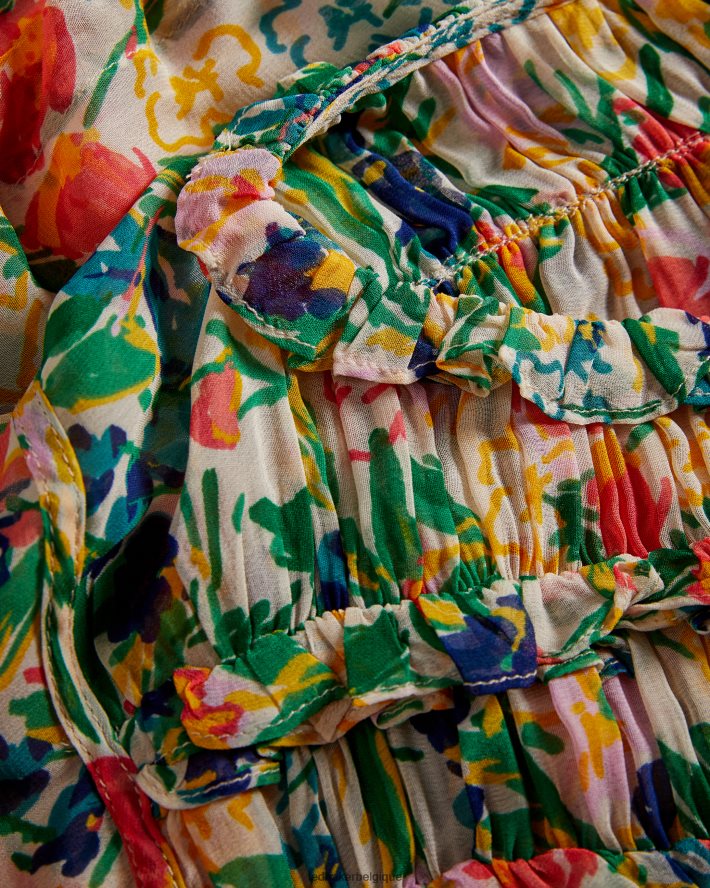 être Ted Baker femmes blouse imprimée kesara avec lien à la taille blanc FR8J42648 vêtements