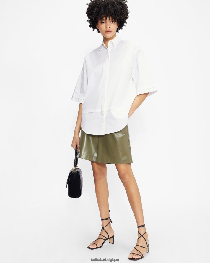 être Ted Baker femmes chemise oversize à manches 3/4 orlanda blanc FR8J42578 vêtements