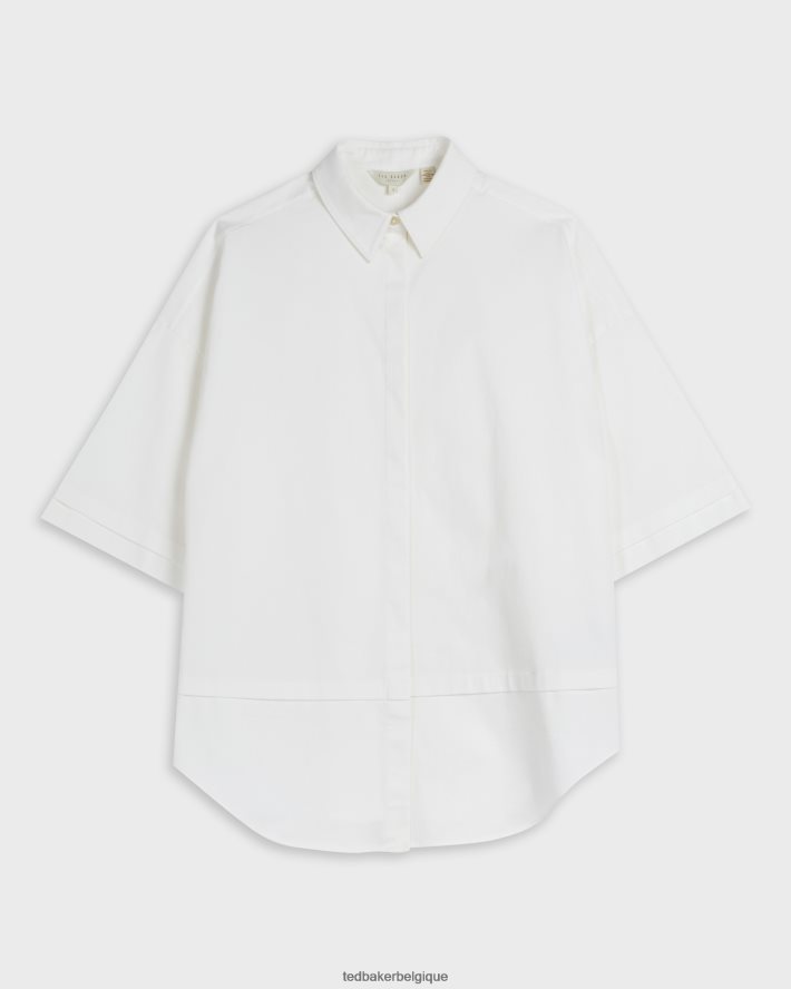être Ted Baker femmes chemise oversize à manches 3/4 orlanda blanc FR8J42578 vêtements
