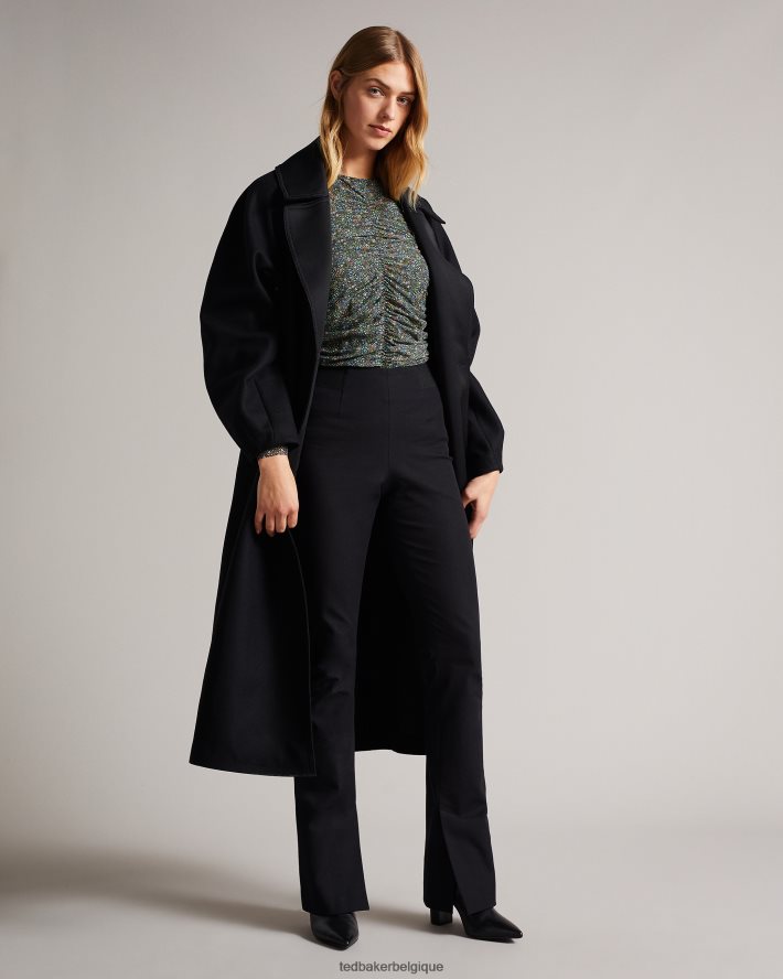 être Ted Baker femmes savannn - haut en jersey froncé sur le devant noir FR8J42575 vêtements