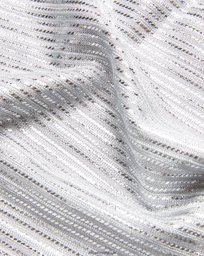 être Ted Baker femmes catrino t-shirt ajusté métallisé argent FR8J42556 vêtements