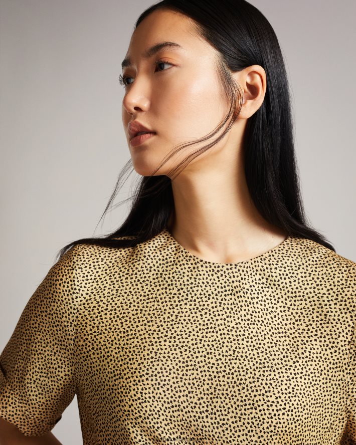 être Ted Baker femmes robbiee - t-shirt intégral à nouer noir FR8J42576 vêtements