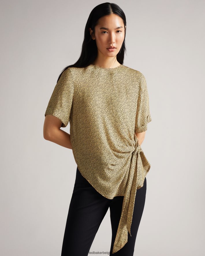 être Ted Baker femmes robbiee - t-shirt intégral à nouer noir FR8J42576 vêtements