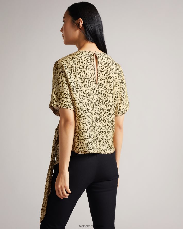 être Ted Baker femmes robbiee - t-shirt intégral à nouer noir FR8J42576 vêtements