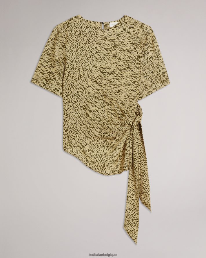 être Ted Baker femmes robbiee - t-shirt intégral à nouer noir FR8J42576 vêtements