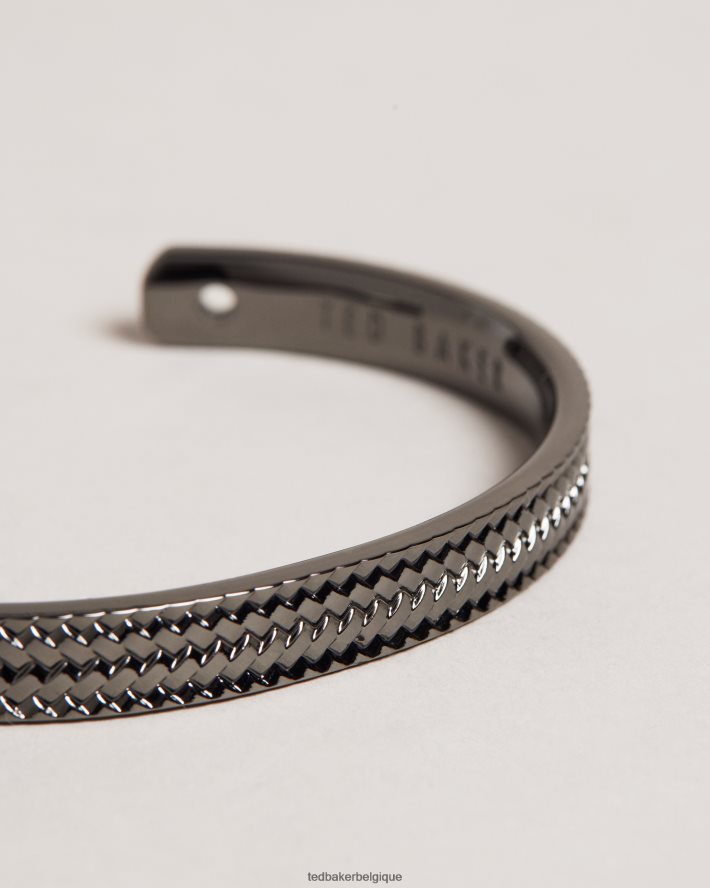 être Ted Baker Hommes bracelet jonc tissé en relief gymmy noir FR8J421941 accessoires