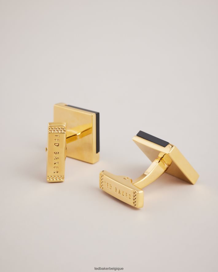 être Ted Baker Hommes boutons de manchette carrés en résine couleur or FR8J421973 accessoires