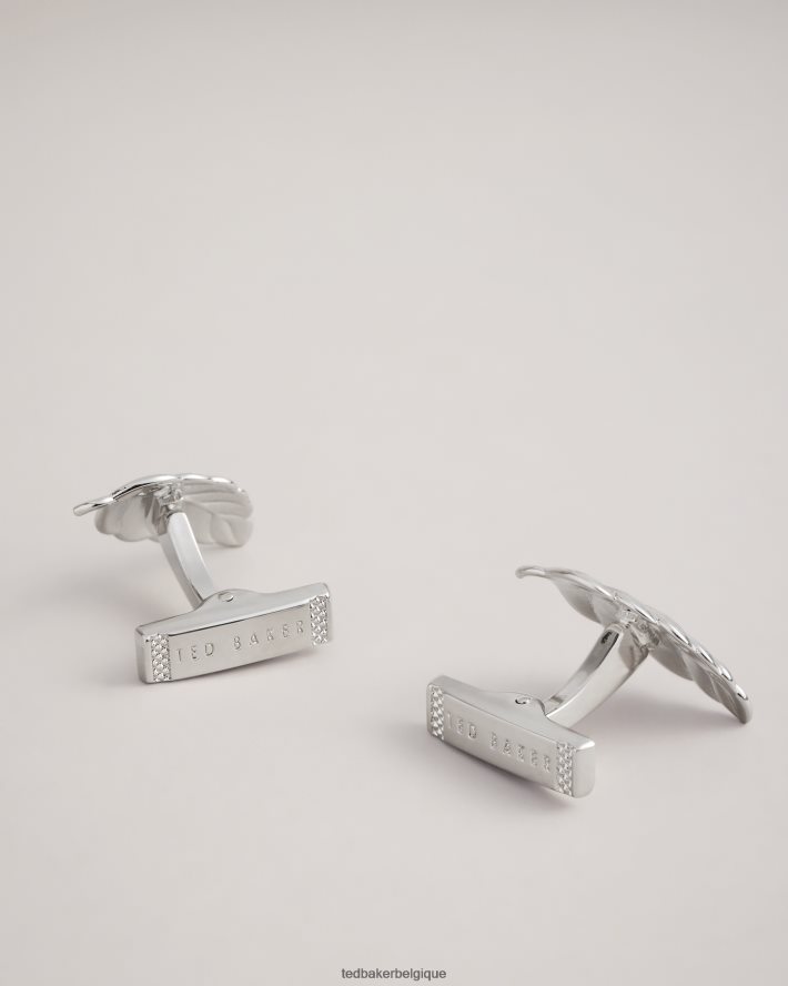être Ted Baker Hommes boutons de manchette feuille de rovan couleur argent FR8J422032 accessoires