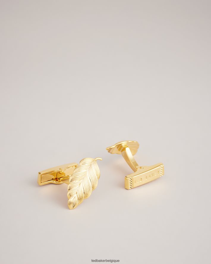être Ted Baker Hommes boutons de manchette feuille de rovan couleur or FR8J422033 accessoires