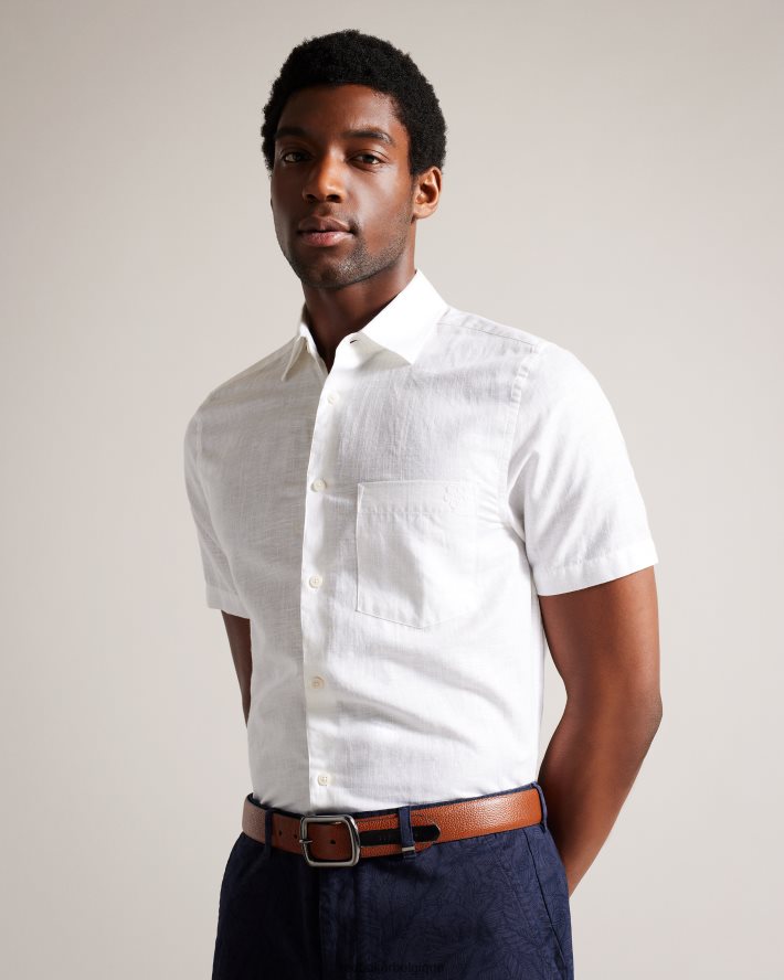 être Ted Baker Hommes Jaims - ceinture en cuir à détail contrastant bronzer FR8J422059 accessoires