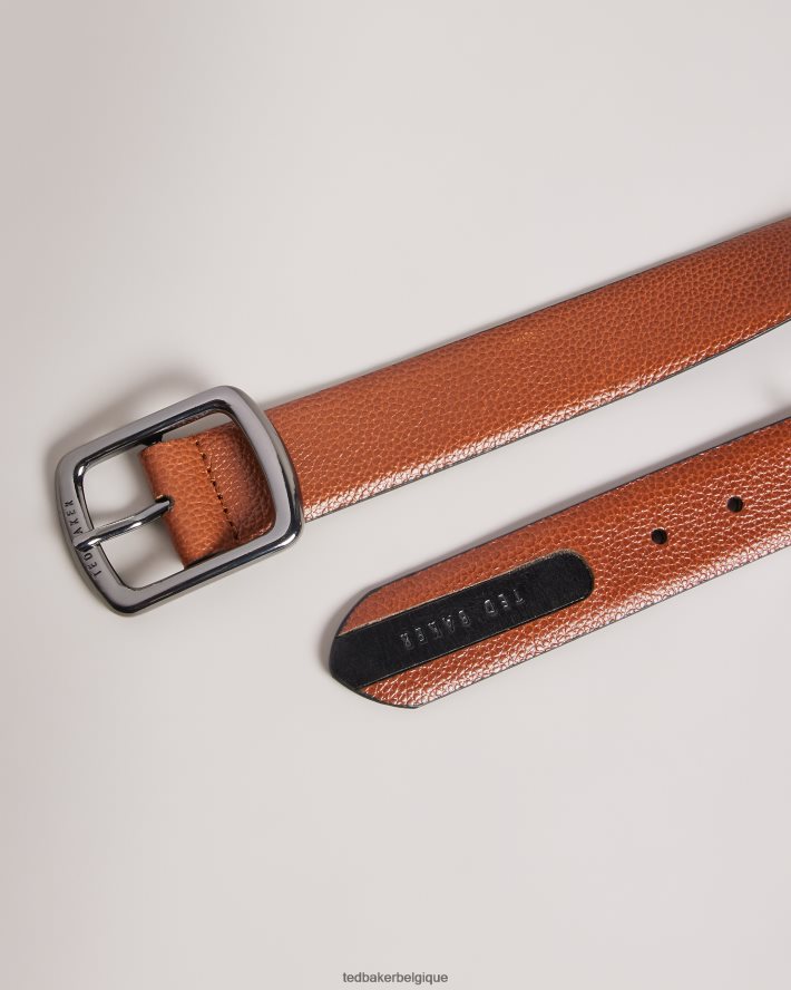 être Ted Baker Hommes Jaims - ceinture en cuir à détail contrastant bronzer FR8J422059 accessoires