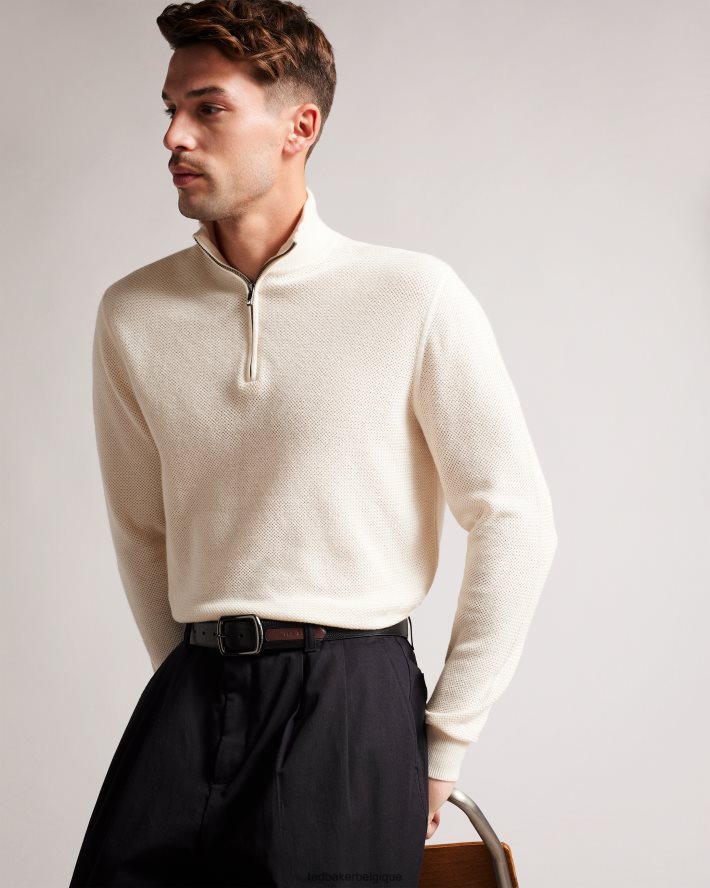 être Ted Baker Hommes Jaims - ceinture en cuir à détail contrastant noir FR8J422011 accessoires