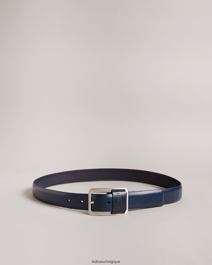 être Ted Baker Hommes ceinture à boucle à barre centrale Koen marine FR8J421953 accessoires