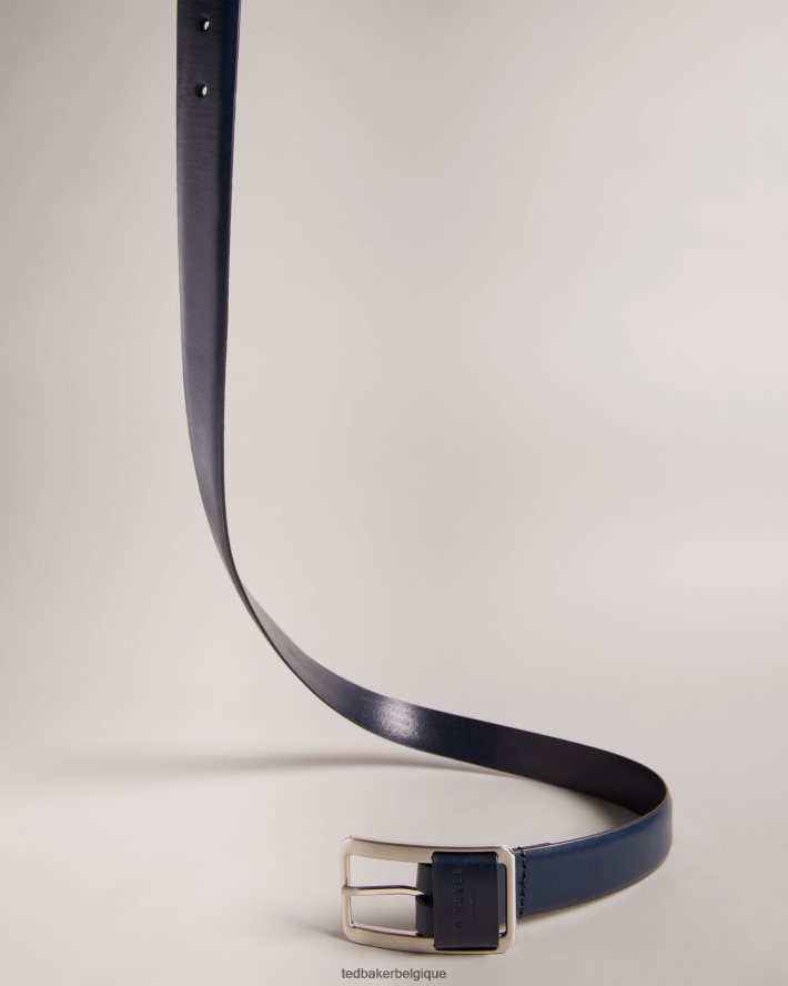 être Ted Baker Hommes ceinture à boucle à barre centrale Koen marine FR8J421953 accessoires