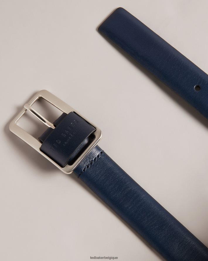 être Ted Baker Hommes ceinture à boucle à barre centrale Koen marine FR8J421953 accessoires