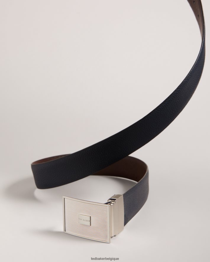 être Ted Baker Hommes ceinture à boucle texturée Aydon marine FR8J421972 accessoires