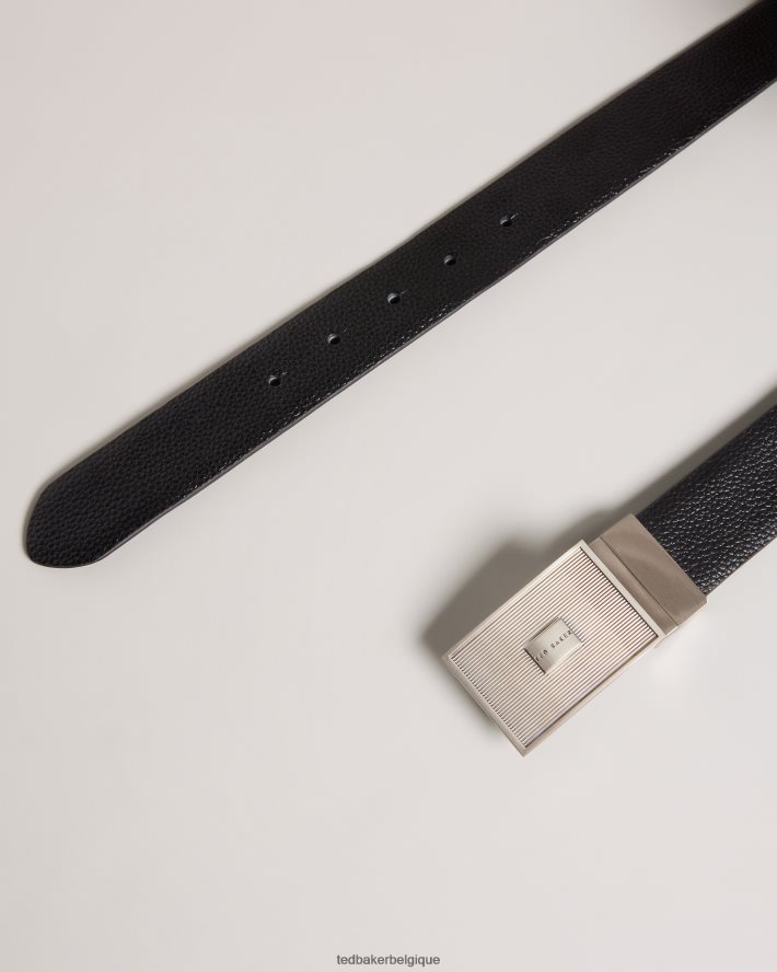 être Ted Baker Hommes ceinture à boucle texturée Aydon noir FR8J421952 accessoires