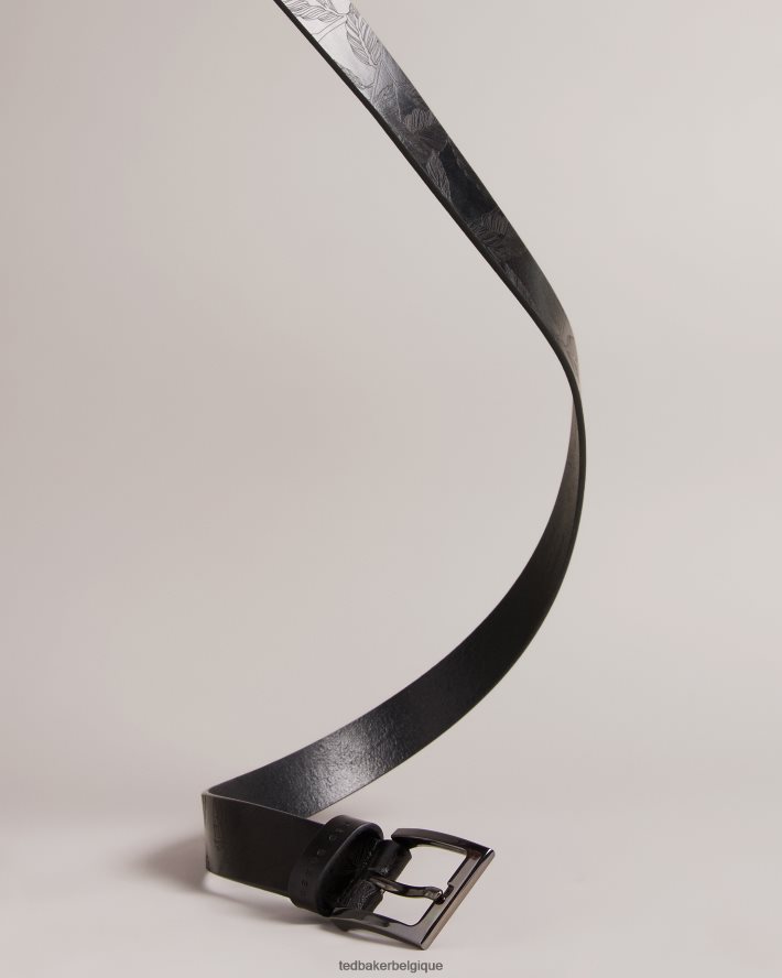 être Ted Baker Hommes ceinture en cuir gravée au laser Whyatt noir FR8J422008 accessoires