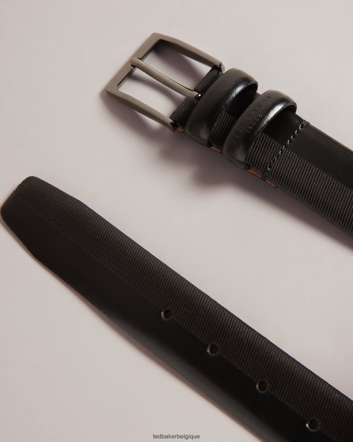 être Ted Baker Hommes ceinture en cuir gravé harvii noir FR8J421966 accessoires